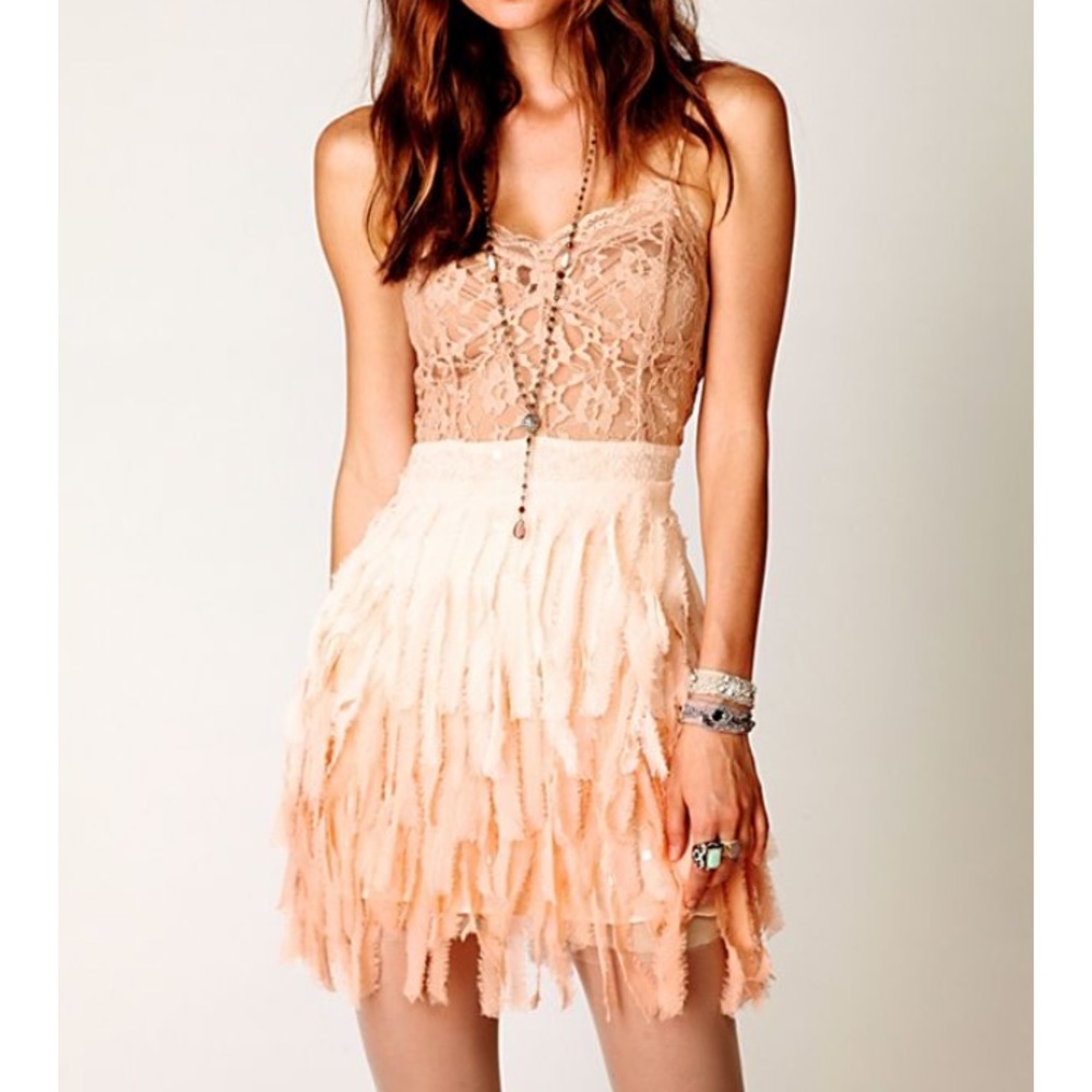 Free People Shredded Chiffon Slip dress new w/tags